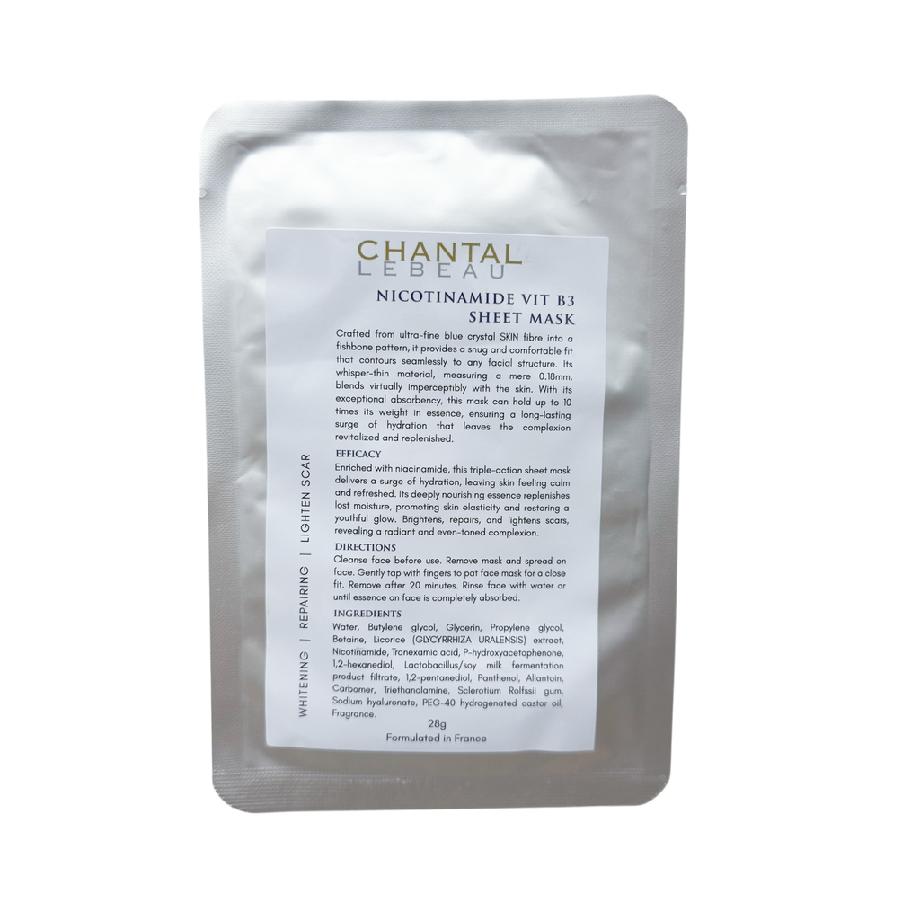 Nicotinamide (Vit B3) Sheet Mask | Chantal Lebeau Nicotinamide (Vit B3) Sheet Mask | Chantal Lebeau